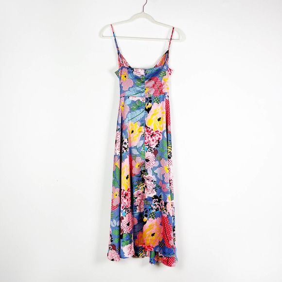 Esther & Co rainbow multicolor patchwork floral midi dress Karago Size US 4 XS - Picture 9 of 11